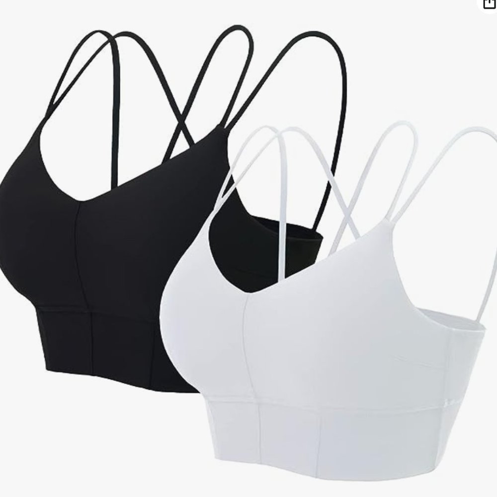 2 sports bras black & white like new condition